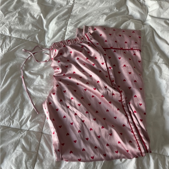Vintage Victoria’s Secret Pink Heart Pajama Set XS | Silky Satin Long Sleeve PJs - Picture 15 of 16